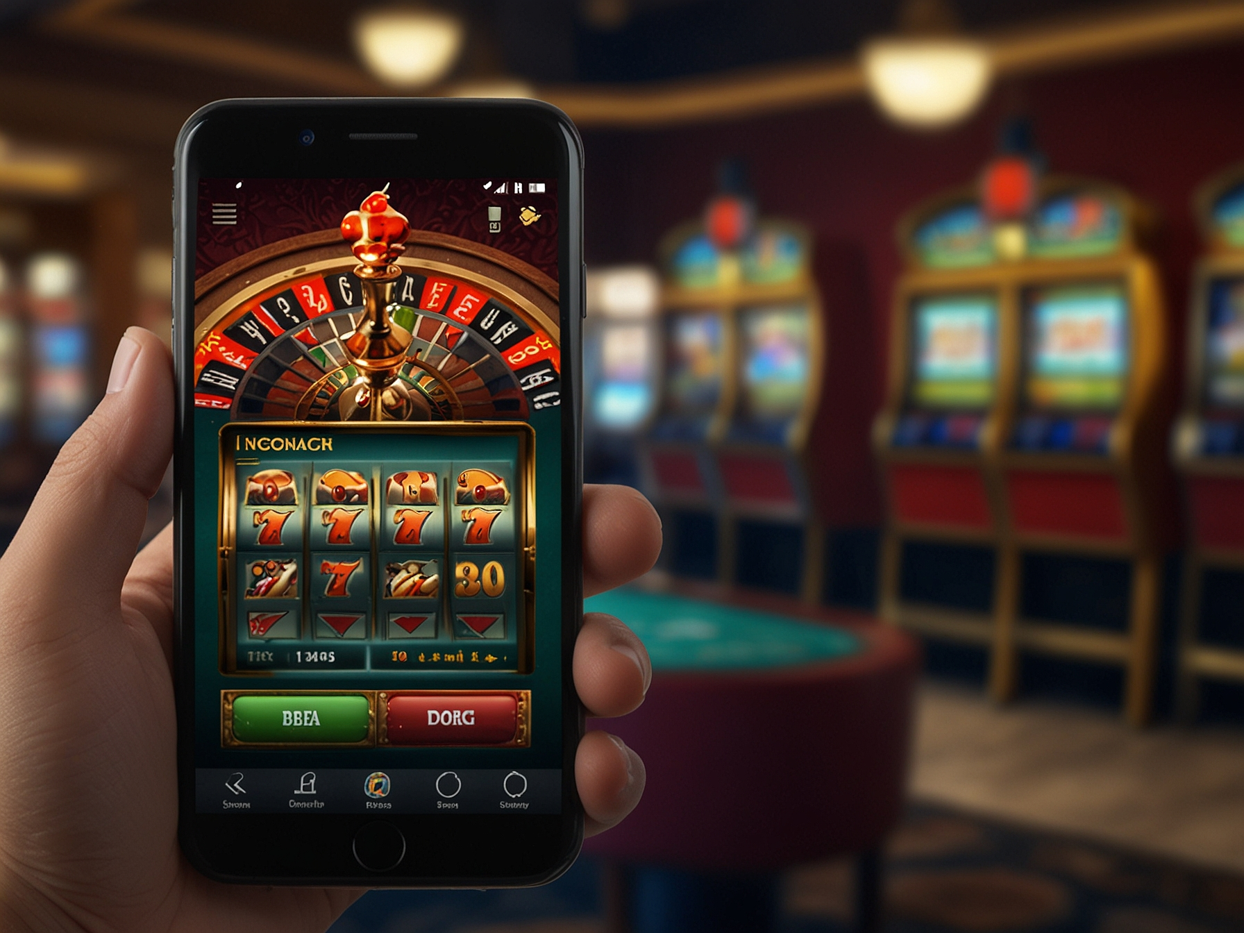 Close-up of a smartphone showing bonus activation